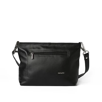 Női olasz bőr válltáska, Lorena Shoulder Bag, fekete színben