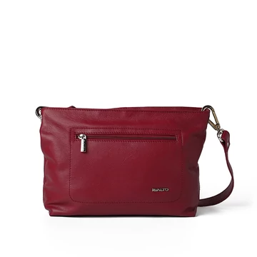 Női olasz bőr válltáska, Lorena Shoulder Bag, piros színben