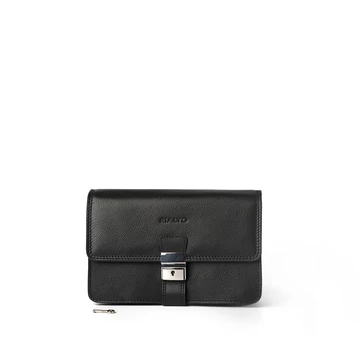 Férfi olasz bőr autóstáska, Adriano Car Bag, fekete színben