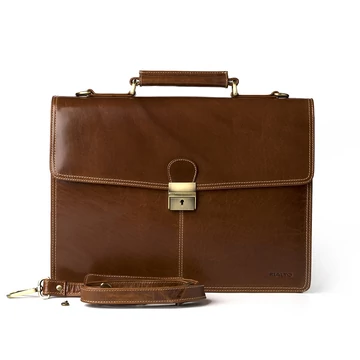 Férfi olasz bőr aktatáska, Giorgio Vachetta Briefcase, barna színben