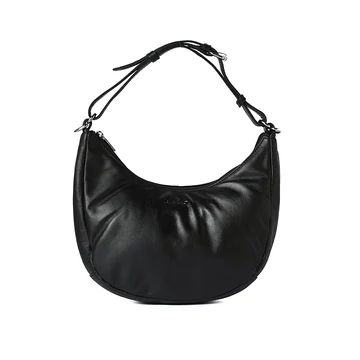 Női olasz bőr válltáska, Giulia Shoulder Bag, fekete színben