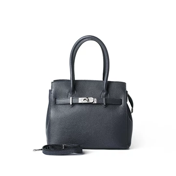 Női olasz bőr kézitáska, Bianca Midi Handbag, sötétkék színben