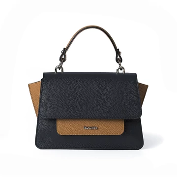 Női olasz bőr kézitáska, Nina Mini Handbag, sötétkék színben