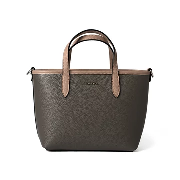Női olasz bőr kézitáska, Nina Midi Handbag, szürkésbarna színben