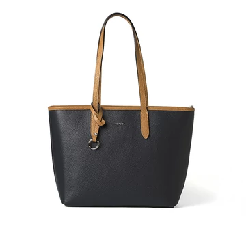 Női olasz bőr kézitáska, Nina Maxi Handbag, sötétkék színben