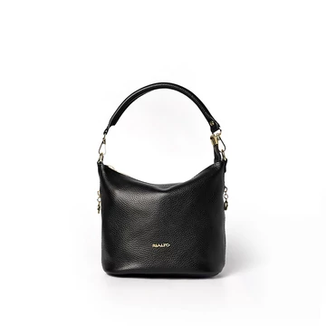 Női olasz bőr válltáska, Aurora Shoulder Bag, fekete színben