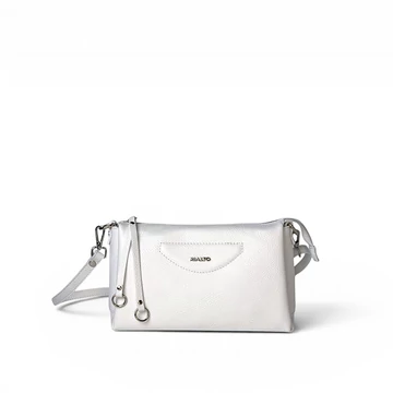 Női olasz bőr átvetős táska, Valeria Crossbody Bag, fehér színben