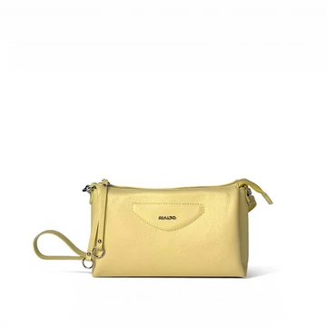 Női olasz bőr átvetős táska, Valeria Crossbody Bag, sárga színben