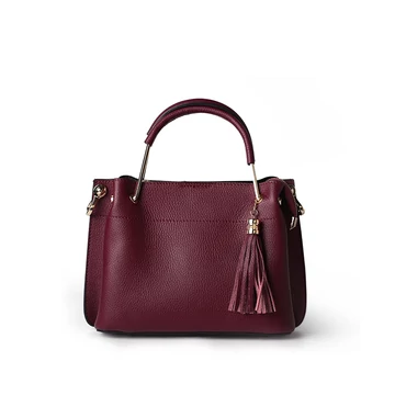 Női olasz bőr kézitáska, Livia Midi Handbag, padlizsán színben