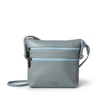 Női olasz bőr válltáska, Lucia Crossbody Bag, világoskék színben