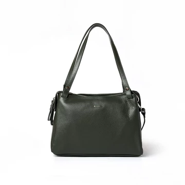 Női olasz bőr válltáska, Elsa Shoulder Bag, sötétzöld színben