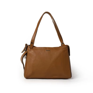 Női olasz bőr válltáska, Elsa Shoulder Bag, világosbarna színben