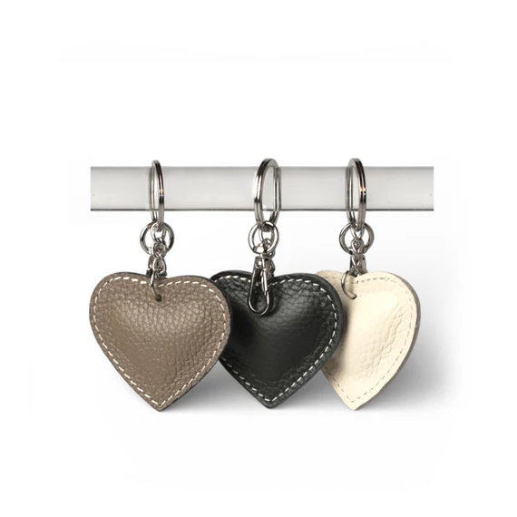 Heart Bag Charm Taupe