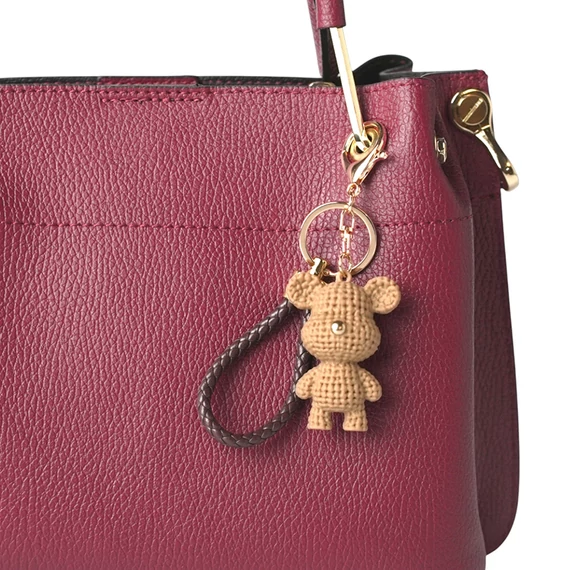 Teddy Bag Charm Marone