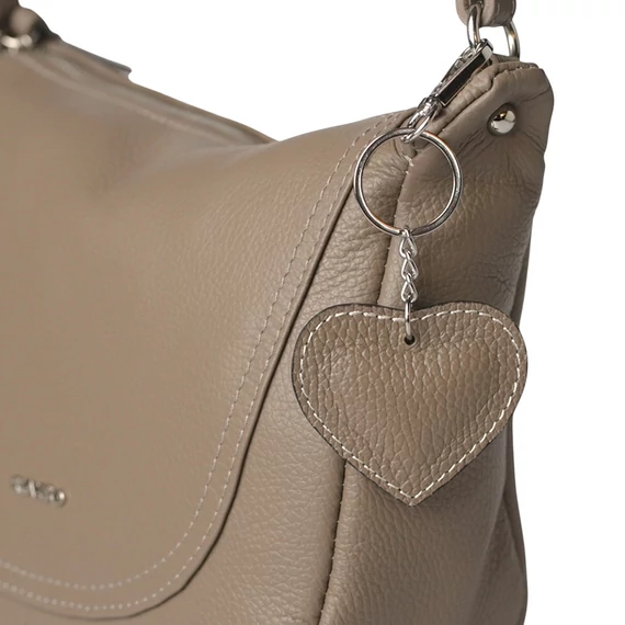 Heart Bag Charm Taupe