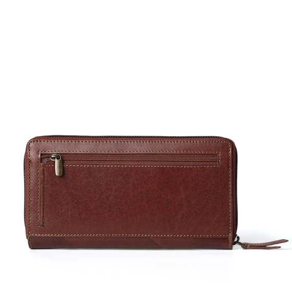 Linea Pressed Leather Wallet Marone
