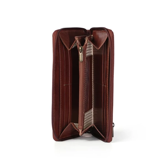 Linea Pressed Leather Wallet Marone