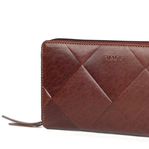 Linea Pressed Leather Wallet Marone