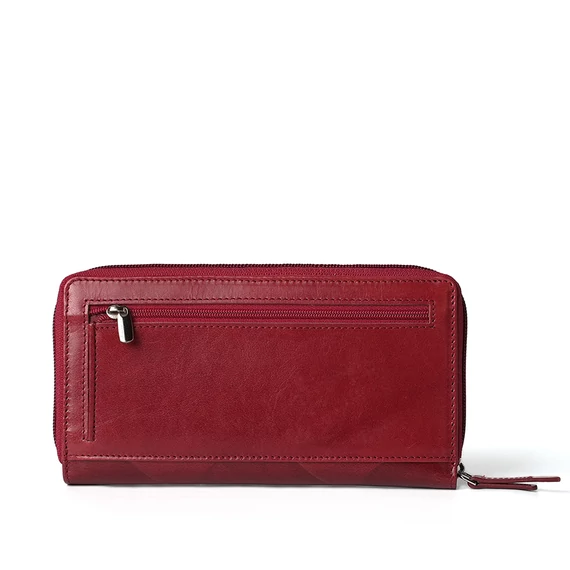 Linea Pressed Leather Wallet Ruby