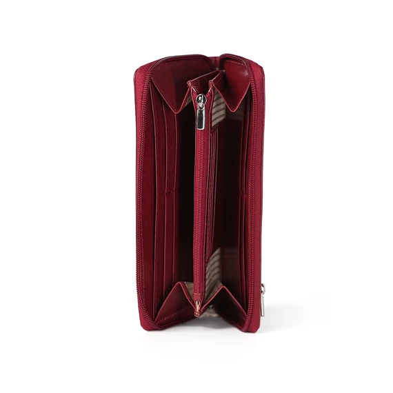 Linea Pressed Leather Wallet Ruby
