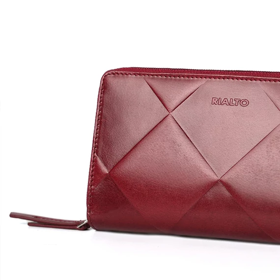 Linea Pressed Leather Wallet Ruby
