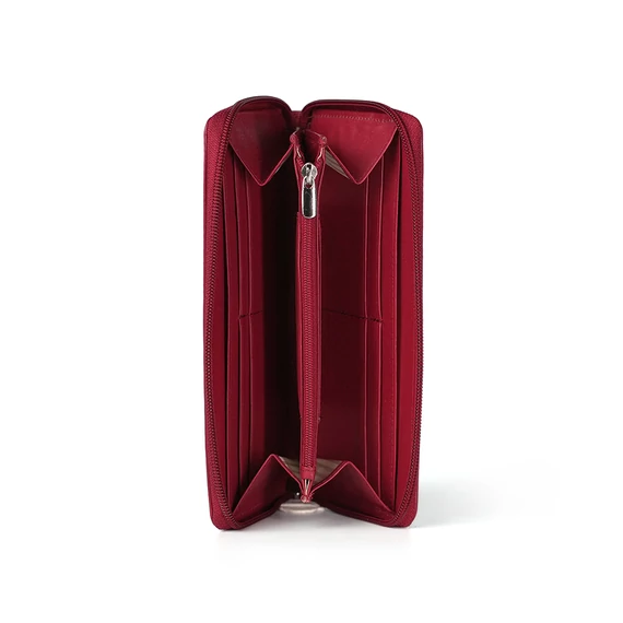 Linea Pressed Nappa Leather Wallet Ruby