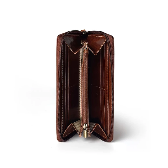 Rosa Leather Wallet Grande Marone