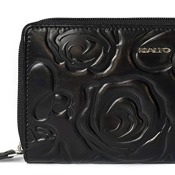 Rosa Leather Wallet Grande Noir
