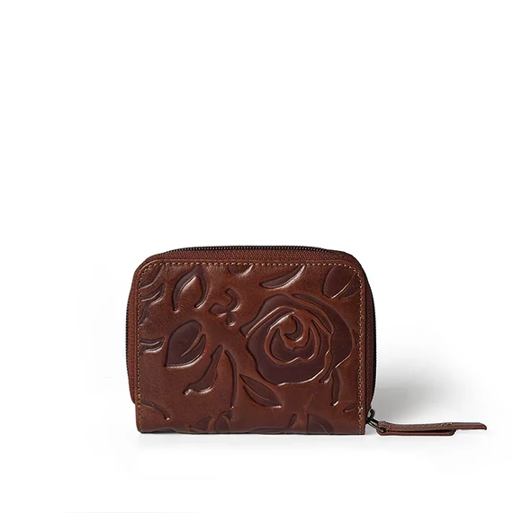 Rosa Leather Wallet Midi Marone