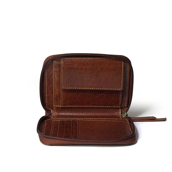 Rosa Leather Wallet Midi Marone