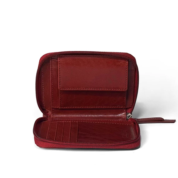 Rosa Leather Wallet Midi Ruby