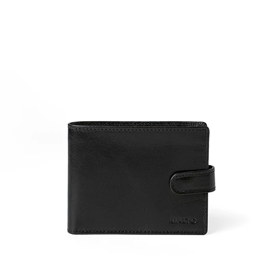 Férfi olasz bőr pénztárca, Vachetta Leather Wallet, fekete színben