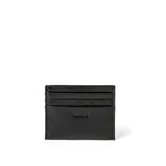 Férfi olasz bőr kártyatartó, Vachetta Leather Cardholder, fekete színben
