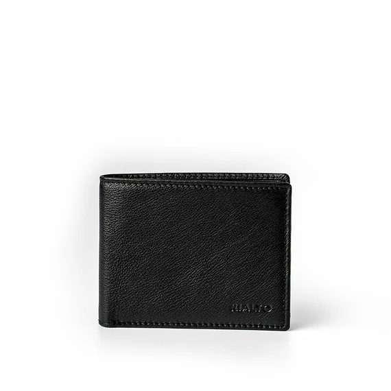 Férfi olasz bőr pénztárca, Nappa Leather Wallet, fekete színben