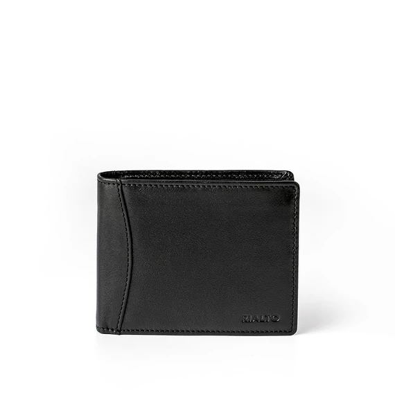 Férfi olasz bőr pénztárca, Nappa Leather Wallet, fekete színben