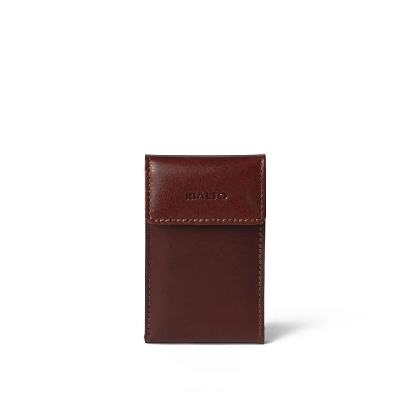 Unisex olasz bőr kártyatartó,  Leather Cardholder Small, sötétbarna színben