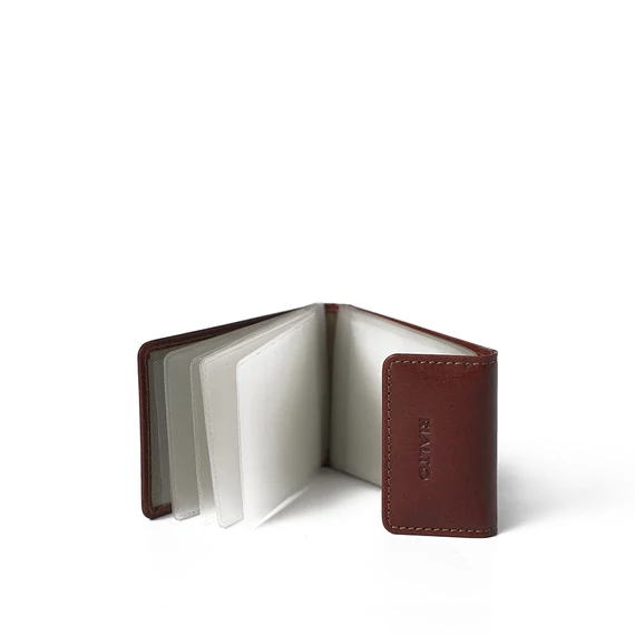 Leather Cardholder Small Marone