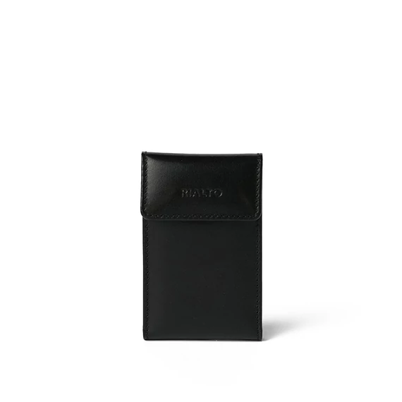 Unisex olasz bőr kártyatartó,  Leather Cardholder Small, fekete színben