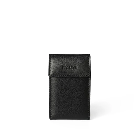 Unisex olasz bőr kártyatartó, Nappa Leather Cardholder Small, fekete színben