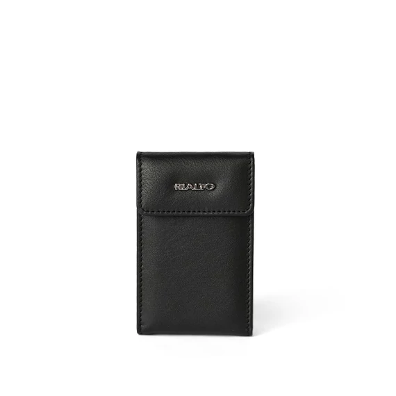Unisex olasz bőr kártyatartó, Nappa Leather Cardholder Small, fekete színben