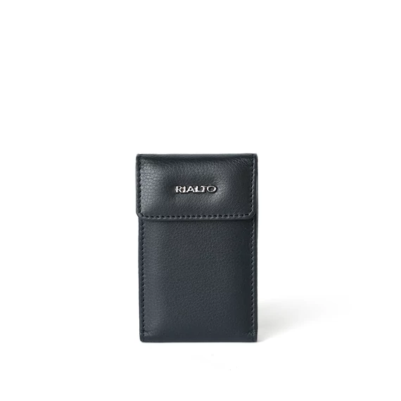 Unisex olasz bőr kártyatartó, Nappa Leather Cardholder Small, sötétkék színben