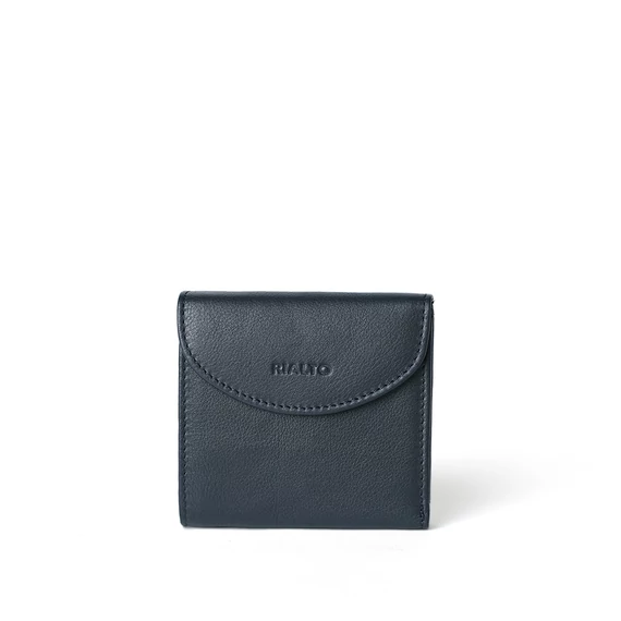 Női olasz bőr pénztárca, Nappa Leather Wallet Midi, sötétkék színben