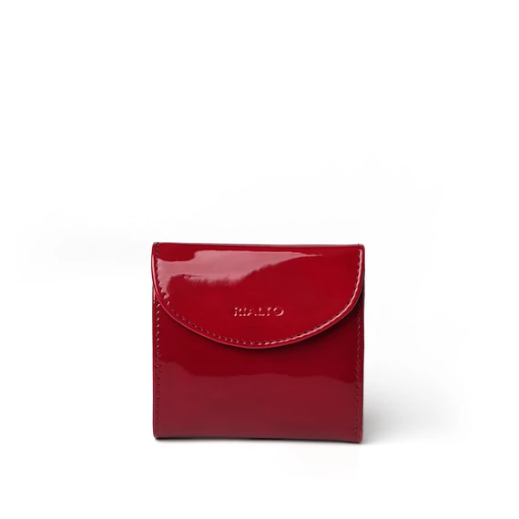 Női olasz lakkbőr pénztárca, Patent Leather Wallet Midi, piros színben