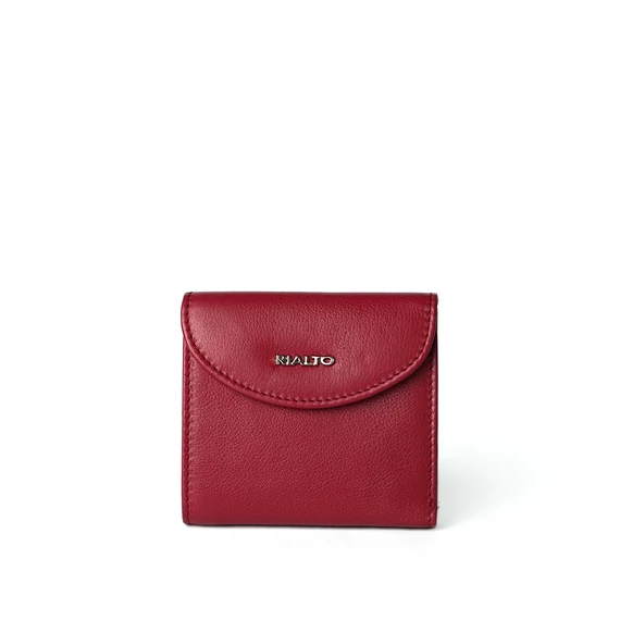 Női olasz bőr pénztárca, Nappa Leather Wallet Midi, piros színben