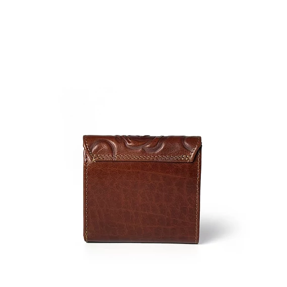 Rosa Leather Wallet Mini Marone