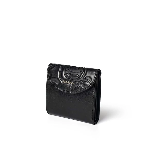 Rosa Leather Wallet Mini Noir