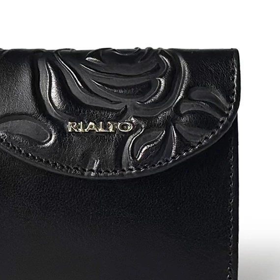 Rosa Leather Wallet Mini Noir