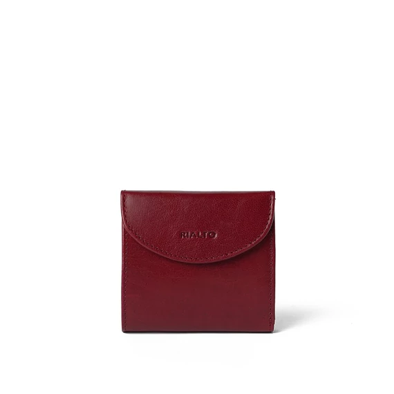 Női olasz  bőr pénztárca, Leather Wallet Midi, piros színben