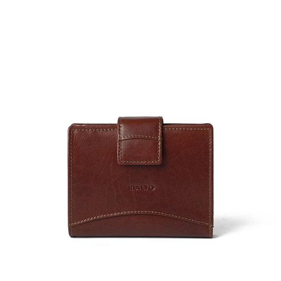Női olasz  bőr pénztárca, Leather Wallet Midi, barna színben