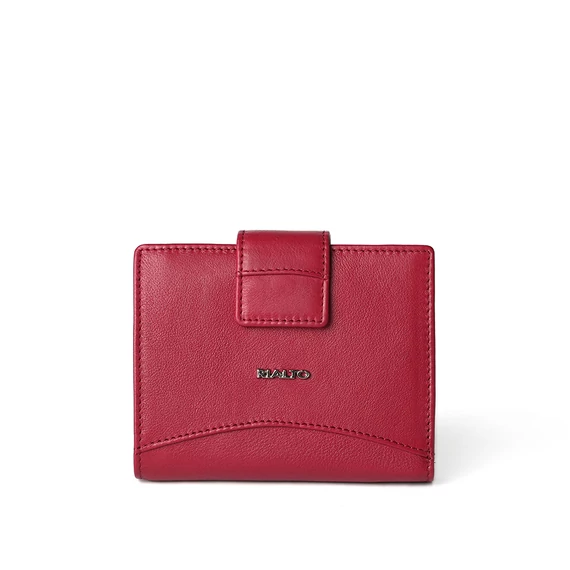 Női olasz bőr pénztárca, NappaLeather Wallet Midi, piros színben